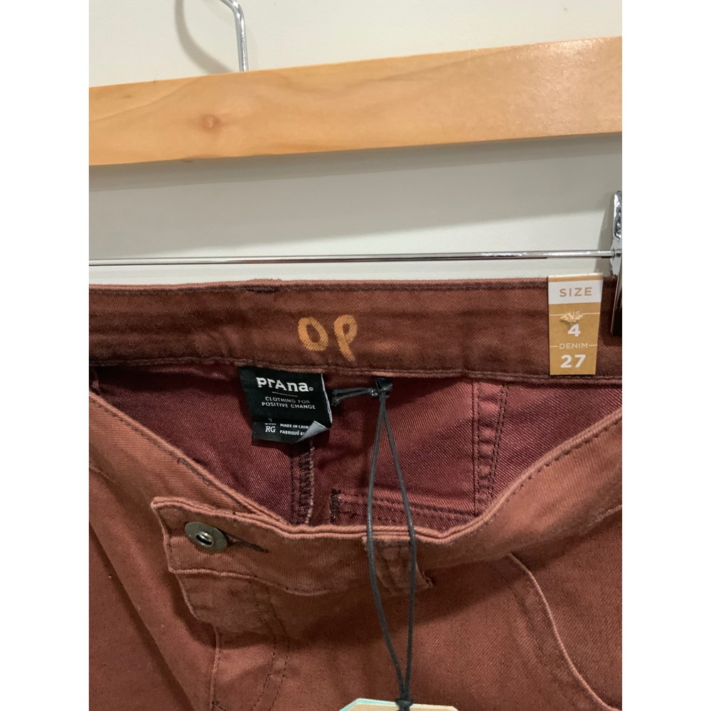 Prana Kayla Crop Chino Pants Womens 4 Manzanita Red‎ Stretch Cotton Casual - Picture 2 of 6